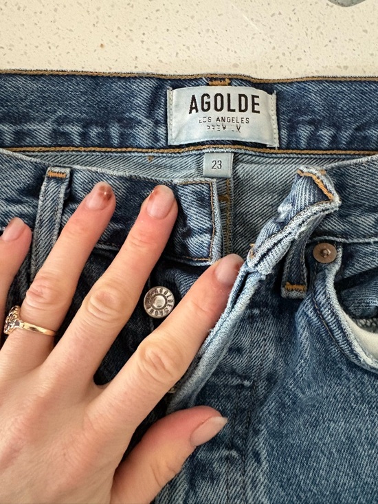 Agolde Denim - AGOLDE Straight Leg Light Blue Denim Jeans- fits 24